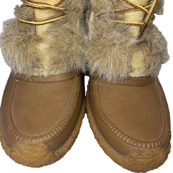 Vintage Sorel Nanook Leather Fur Winter Snow Boots, Sz 8 - Picture 6 of 12